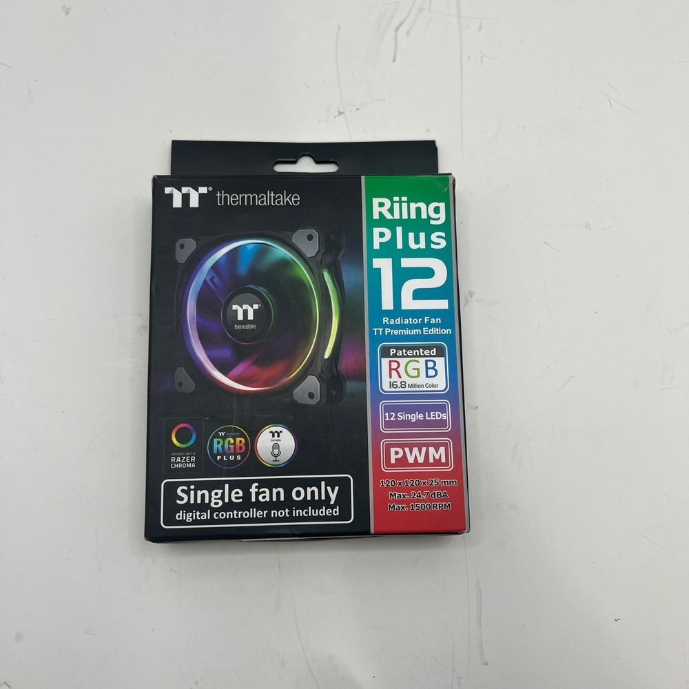 Thermaltake Riing Plus 12 Radiator Fan 120mm Black RGB CL-F059-PL12SW-A